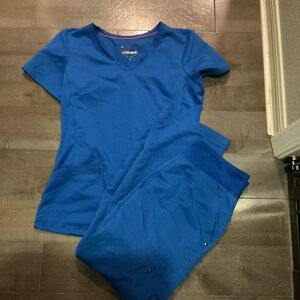 Healing Hands Royal Blue Scrub Set